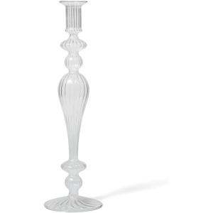 Sur La Table Glass Taper Candle Holder, 13.5″, Clear(Clear)