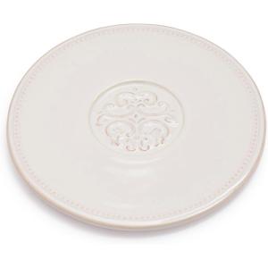 Sur La Table Pearl Stoneware Medallion Trivet, White