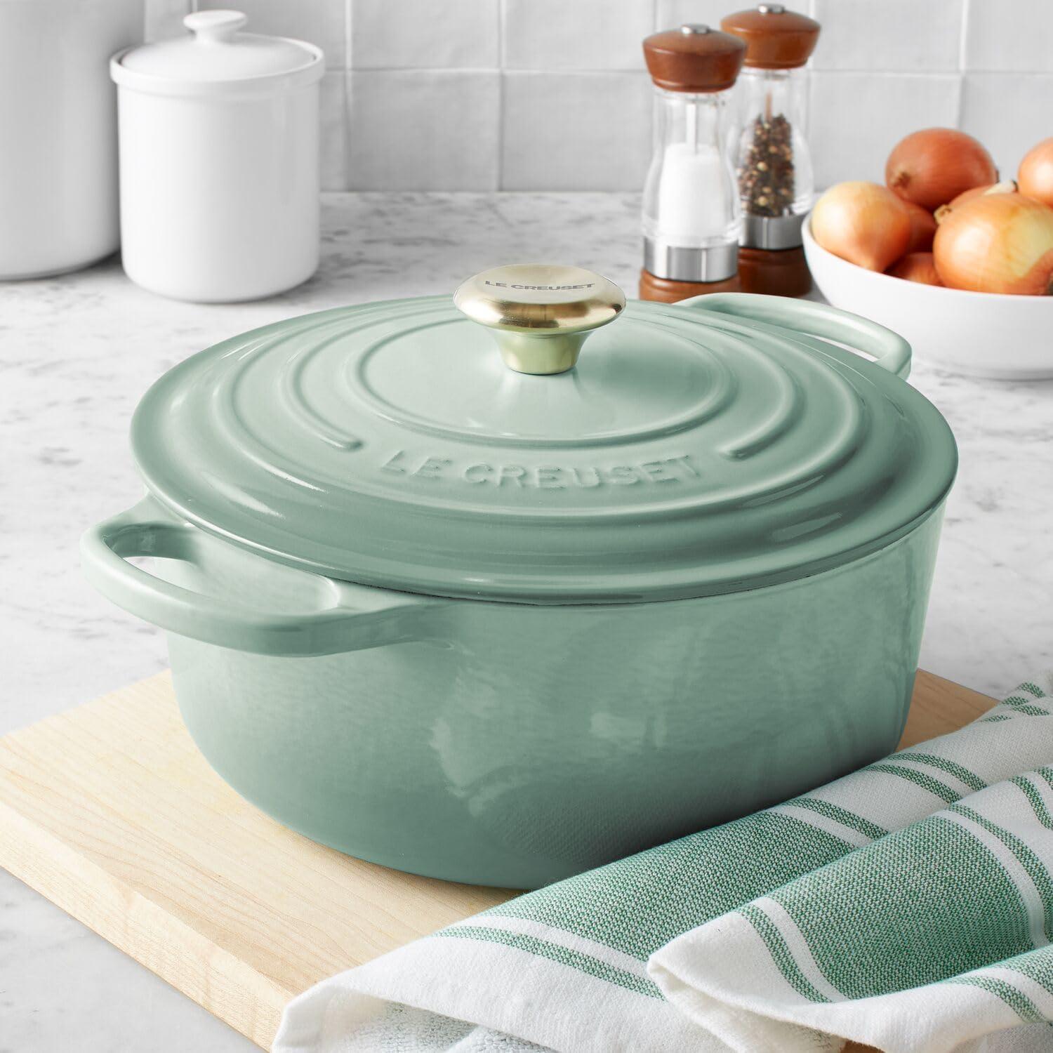 imageLe Creuset Signature Round Dutch Oven 55 Qt Exclusive Color Sage