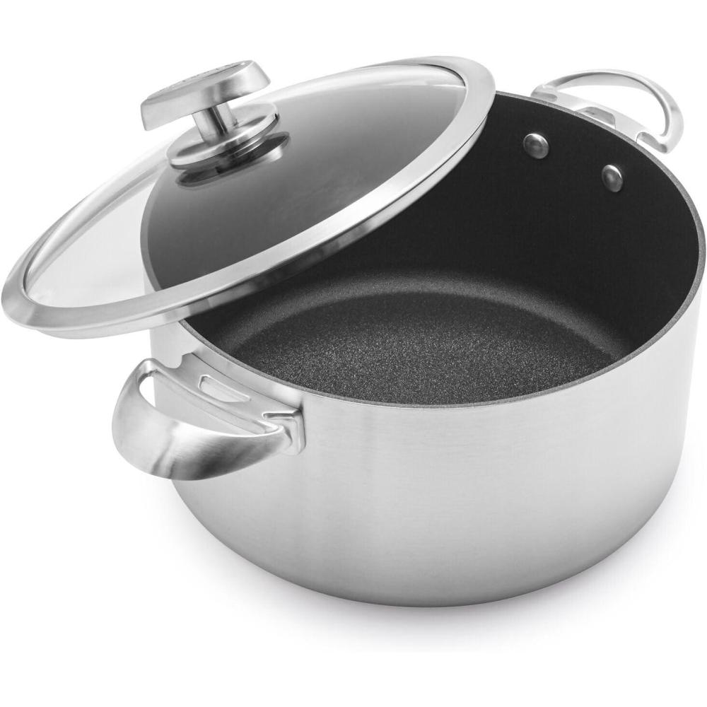 imageScanpan CS 75 QT Nonstick Dutch Oven Compatible with All Cooktops Induction Ready Metal Utensil Safe Oven Safe to 500F Dishwasher Safe