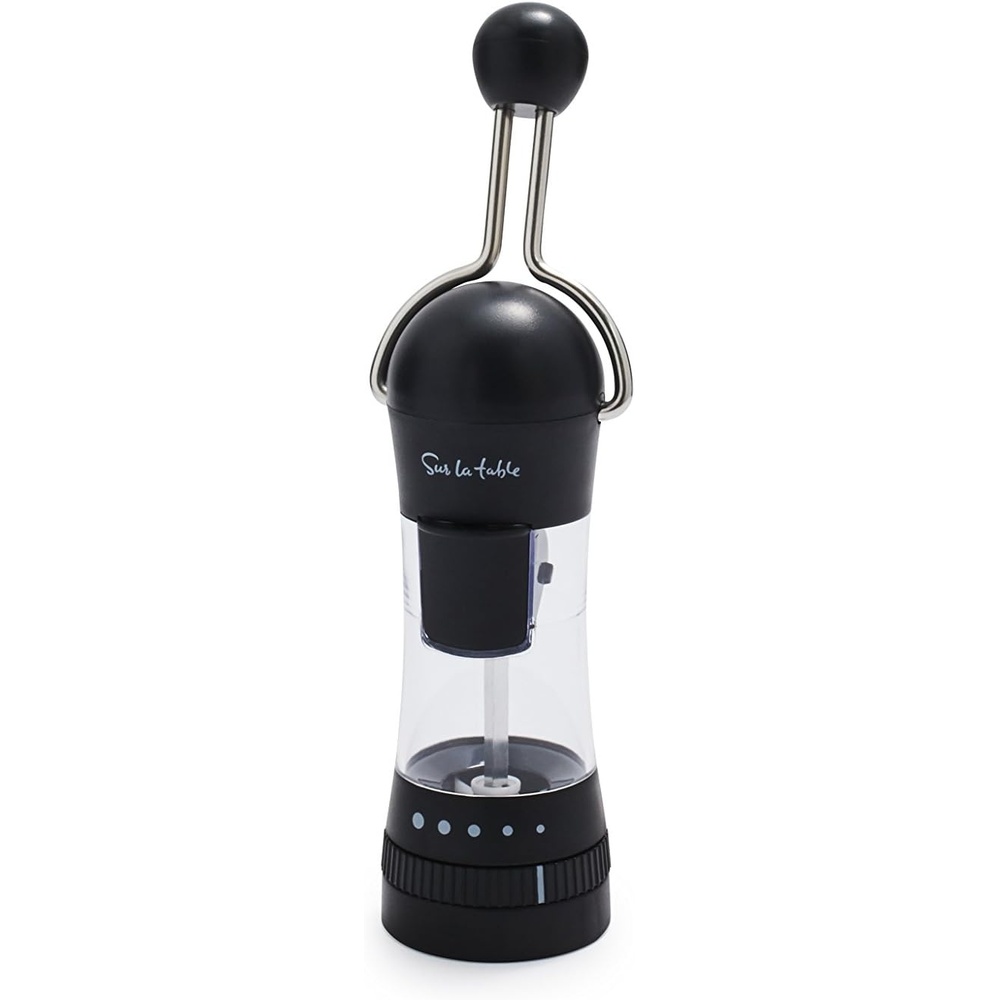 imageSur La Table Ratchet Mill Dark Red Ceramic Stone Grinder for Pepper Salt and Spices with Adjustable CoarsenessBlack