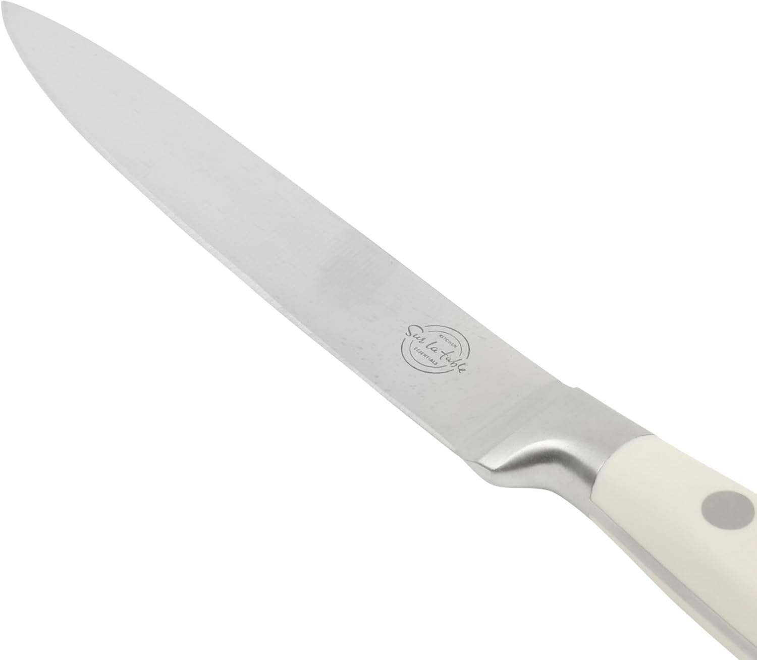 image:imageSur La Table Kitchen Essential Tasting Kitchen German Steel Slicer Knife 8Inch Stainless Steel Blade Professional Kitchen Knife with White Handle and Forged Full TangEggshell White 5 Utility
