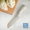 Sur La Table Kitchen Essential Tasting Kitchen German Steel Slicer Knife, 8-Inch Stainless Steel Blade – Professional Kitchen Knife with White Handle and Forged Full Tang(Eggshell White (7″ Santoku))