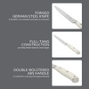 Sur La Table Kitchen Essential Tasting Kitchen German Steel Slicer Knife, 8-Inch Stainless Steel Blade – Professional Kitchen Knife with White Handle and Forged Full Tang(Eggshell White (5″ Utility))