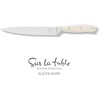 Sur La Table Kitchen Essential Tasting Kitchen German Steel Slicer Knife, 8-Inch Stainless Steel Blade – Professional Kitchen Knife with White Handle and Forged Full Tang(Eggshell White (8″ Slicer))