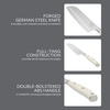 Sur La Table Kitchen Essential Tasting Kitchen German Steel Slicer Knife, 8-Inch Stainless Steel Blade – Professional Kitchen Knife with White Handle and Forged Full Tang(Eggshell White (7″ Santoku))