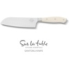 Sur La Table Kitchen Essential Tasting Kitchen German Steel Slicer Knife, 8-Inch Stainless Steel Blade – Professional Kitchen Knife with White Handle and Forged Full Tang(Eggshell White (7″ Santoku))