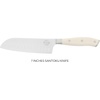 Sur La Table Kitchen Essential Tasting Kitchen German Steel Slicer Knife, 8-Inch Stainless Steel Blade – Professional Kitchen Knife with White Handle and Forged Full Tang(Eggshell White (7″ Santoku))
