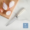 Sur La Table Kitchen Essential Tasting Kitchen German Steel Slicer Knife, 8-Inch Stainless Steel Blade – Professional Kitchen Knife with White Handle and Forged Full Tang(Eggshell White (5″ Utility))