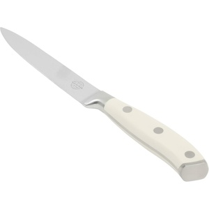 Sur La Table Kitchen Essential Tasting Kitchen German Steel Slicer Knife, 8-Inch Stainless Steel Blade – Professional Kitchen Knife with White Handle and Forged Full Tang(Eggshell White (5″ Utility))