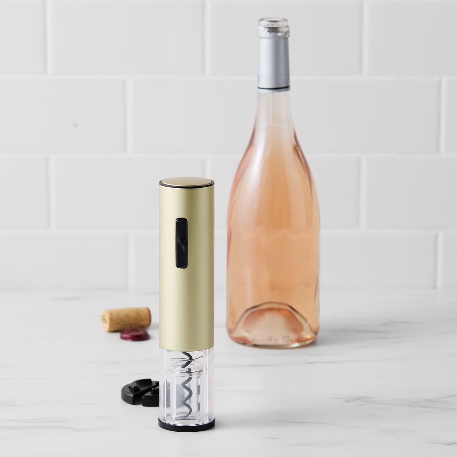 image:imageSur La Table Gold Electric Corkscrew Rechargeable Automatic Corkscrew in Warm Gold Finish for Effortless Wine Opening