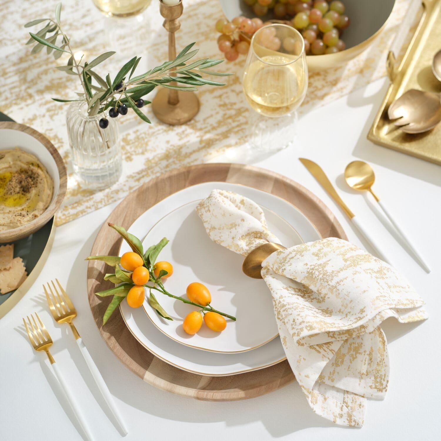image:imageSur La Table Gold Rimmed Salad Plate Elegant White Porcelain Salad Plate with Refined Gold Rim for Everyday and Formal Dining