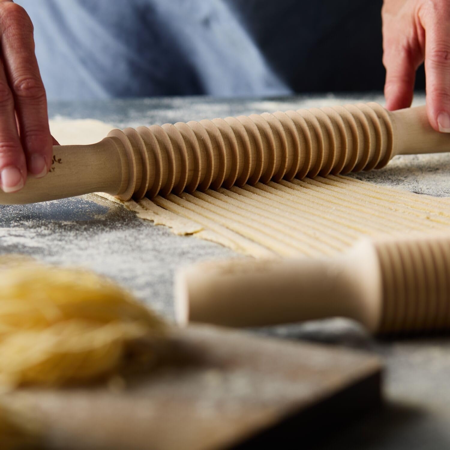 image:imageSur La Table Pasta Starter Set Complete HandRolled Fresh Pasta Kit with Cutter Rolling Pin and Recipe Guide