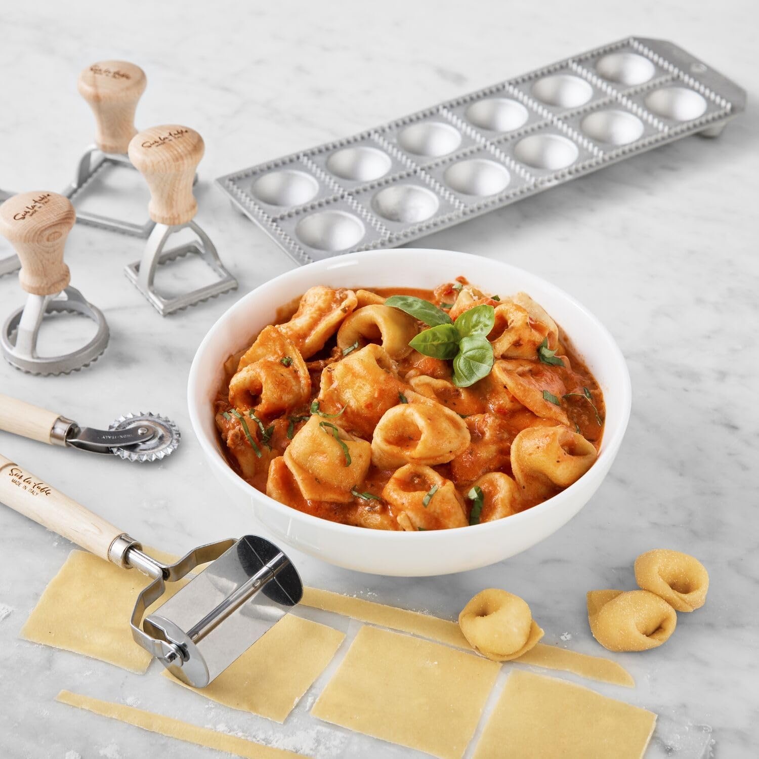 image:imageSur La Table Ravioli amp Tortellini Starter Set Complete Pasta Kit with Cutter Press Form and Recipe Guide for Homemade Stuffed Pasta