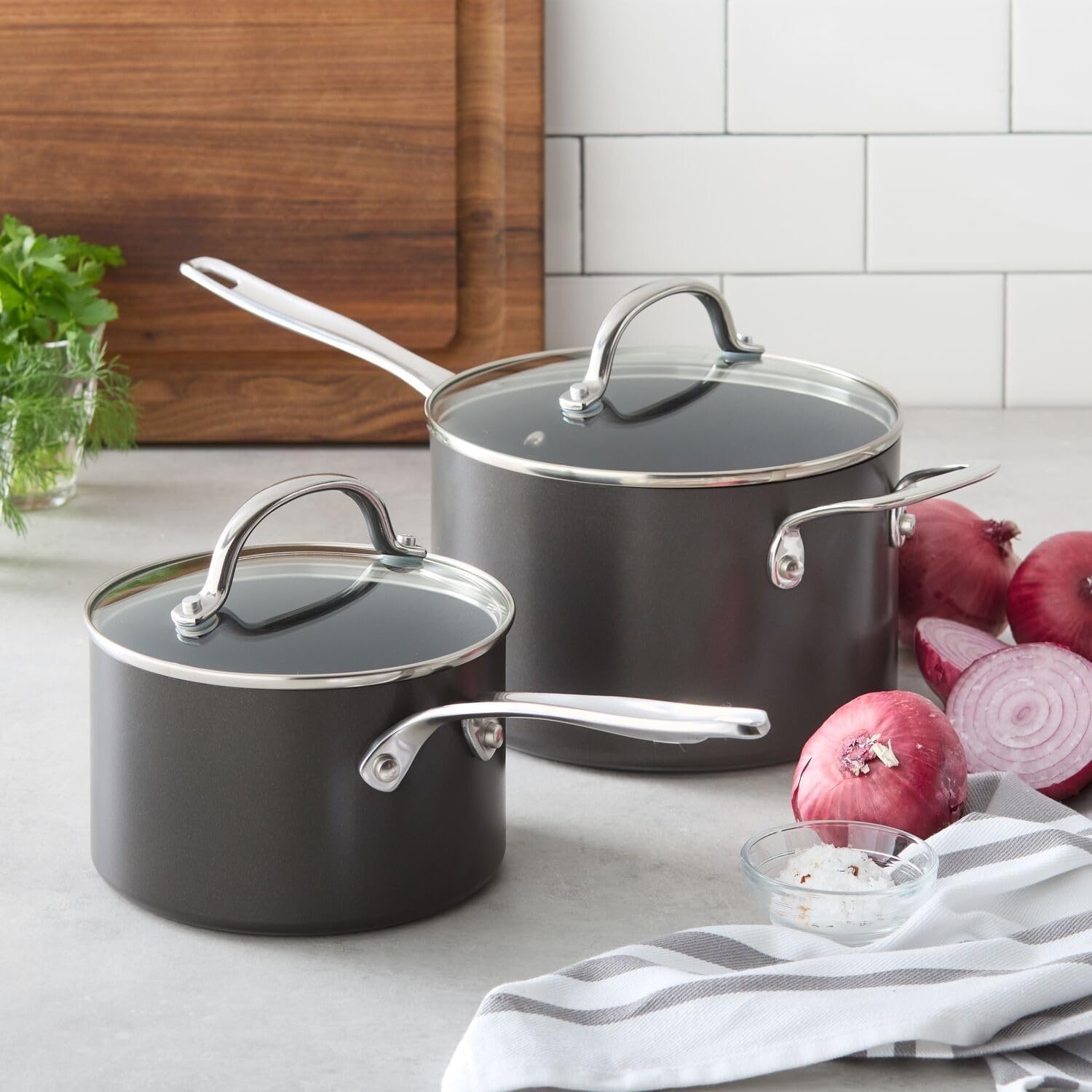 image:imageSur La Table Signature Hard Anodized Nonstick Saucepan BlackBlack