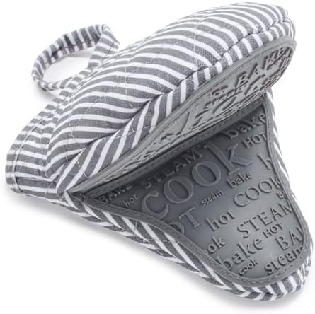 image:imageSur La Table Silicone Striped Mini Pinch Mitt GrayGray