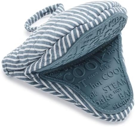 image:imageSur La Table Silicone Striped Mini Pinch Mitt GrayRed