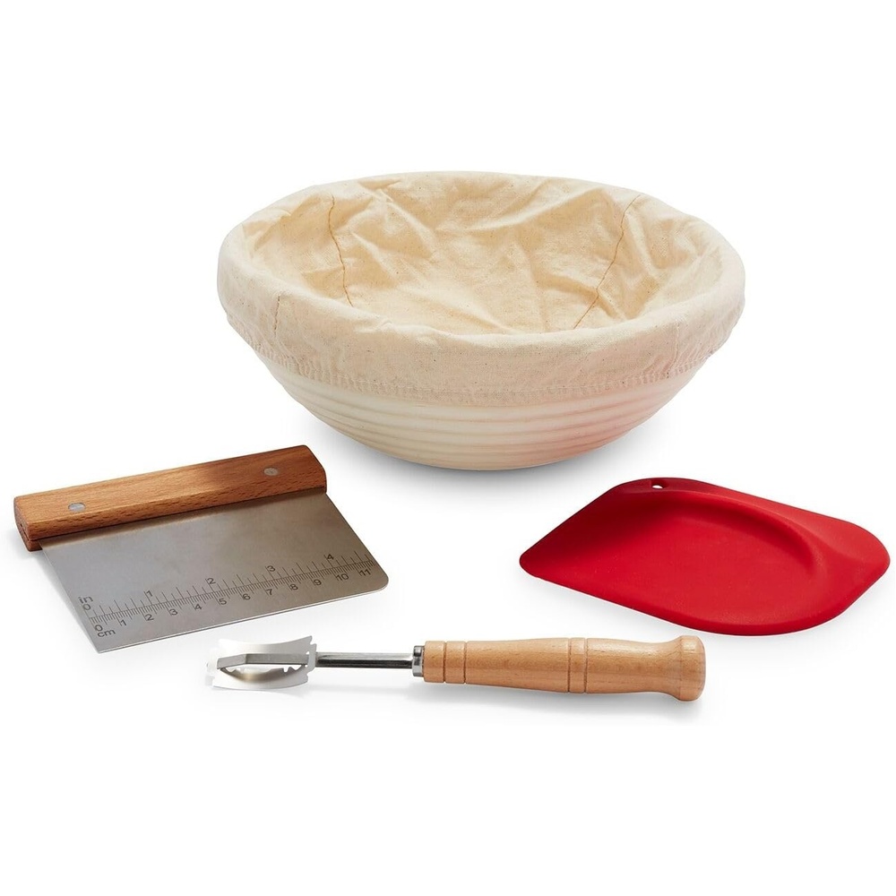 image:imageSur La Table Bread Making Kit Complete Artisan Baking Set with Proofing Basket Lame Bench Scraper and More