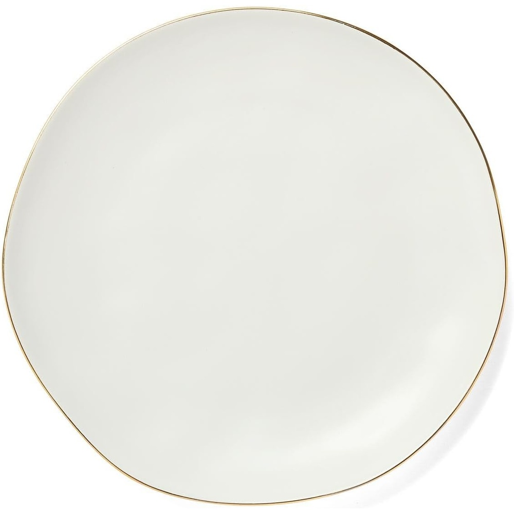 image:imageSur La Table Gold Rimmed Salad Plate Elegant White Porcelain Salad Plate with Refined Gold Rim for Everyday and Formal Dining