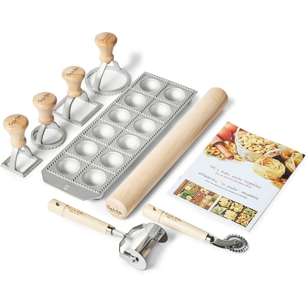 image:imageSur La Table Ravioli amp Tortellini Starter Set Complete Pasta Kit with Cutter Press Form and Recipe Guide for Homemade Stuffed Pasta