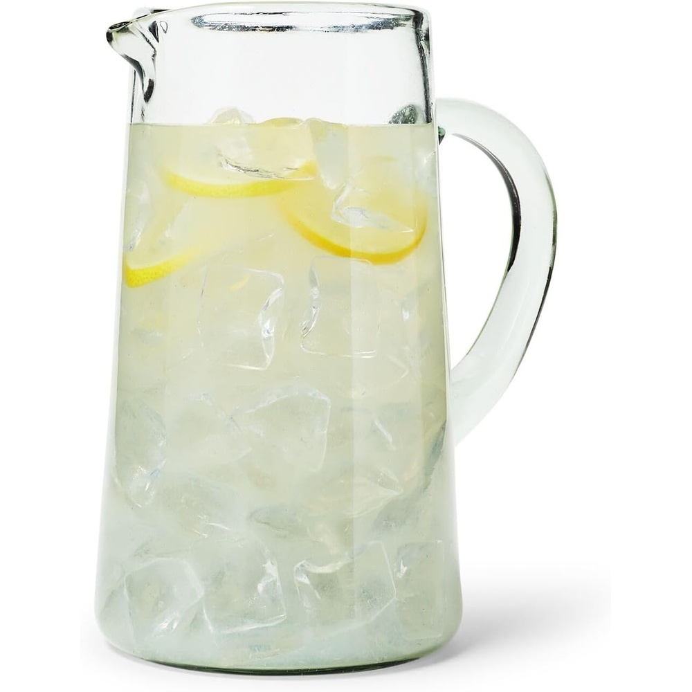 image:imageSur La Table Recycled Glass Pitcher Thoughtfully Made Handblown Recycled Glass Pitcher for Water Cocktails and Cold Beverages