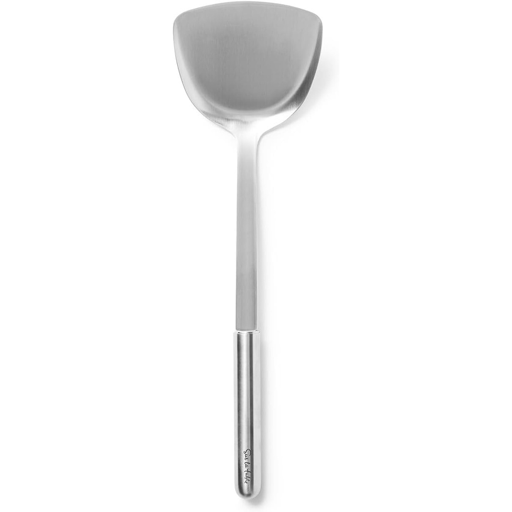 image:imageSur La Table Stainless Steel Wok Turner Carbon Steel Spatula for Tossing Scooping and StirFrying in Woks and Large Pans