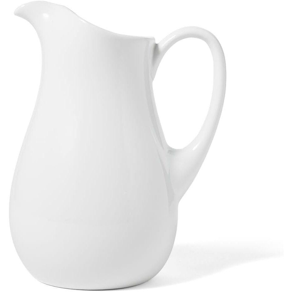 image:imageSur La Table White Pitcher Classic White Stoneware Pitcher for Water Lemonade Juice and Table Service