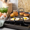 Sur La Table Carbon Steel Double Burner Griddle, 17″ x 11″, Black
