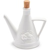 Sur La Table Farmhouse Italian Oil Cruet, Handmade Clay Vessel with Rustic Glaze and Pour Spout for Olive Oil and Vinegar, 12 oz(Red)