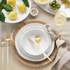 Sur La Table Gold Rimmed Salad Plate, Elegant White Porcelain Salad Plate with Refined Gold Rim for Everyday and Formal Dining