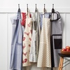 Sur La Table Striped Smock Apron, Gray, Full-Coverage Cotton Smock Apron with Pockets and Adjustable Neck Strap