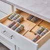 Sur La Table Adjustable Bamboo Spice Drawer Organizer, Brown