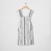 Sur La Table Striped Smock Apron, Gray, Full-Coverage Cotton Smock Apron with Pockets and Adjustable Neck Strap