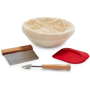 Sur La Table Bread Making Kit, Complete Artisan Baking Set with Proofing Basket, Lame, Bench Scraper and More
