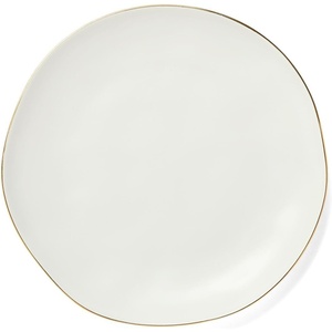 Sur La Table Gold Rimmed Salad Plate, Elegant White Porcelain Salad Plate with Refined Gold Rim for Everyday and Formal Dining