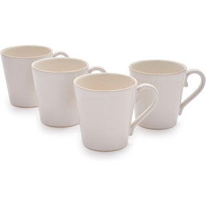 Sur La Table Pearl Stoneware Coffee Mugs, Set of 4, White