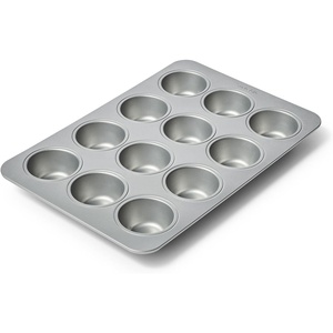 Sur La Table Signature Muffin Pan, Aluminized Steel Bakeware with Nonstick Coating for Even Rising and Easy Release, 12 Count