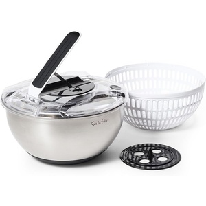 Sur La Table Stainless Steel Salad Spinner, Silver