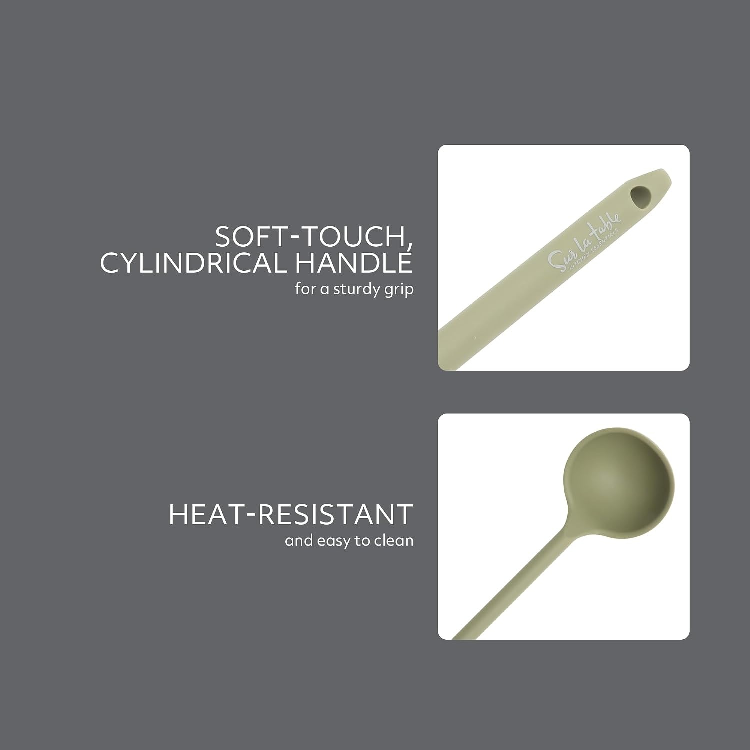 image:imageSur La Table Kitchen Essential Mealcraft Silicone Spatula Juniper GreenJuniper Green Silicone