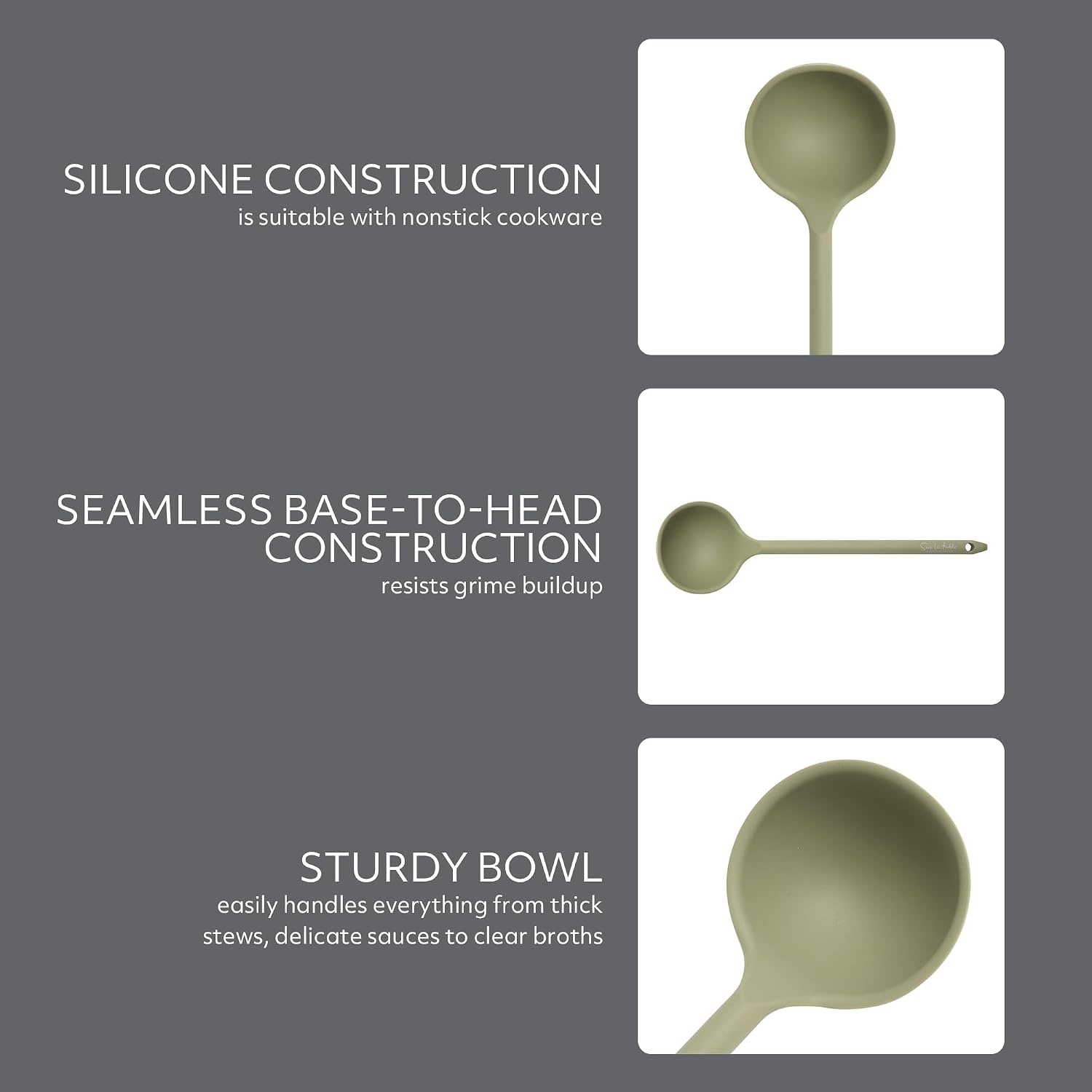 image:imageSur La Table Kitchen Essential Mealcraft Silicone Spatula Juniper GreenJuniper Green Silicone