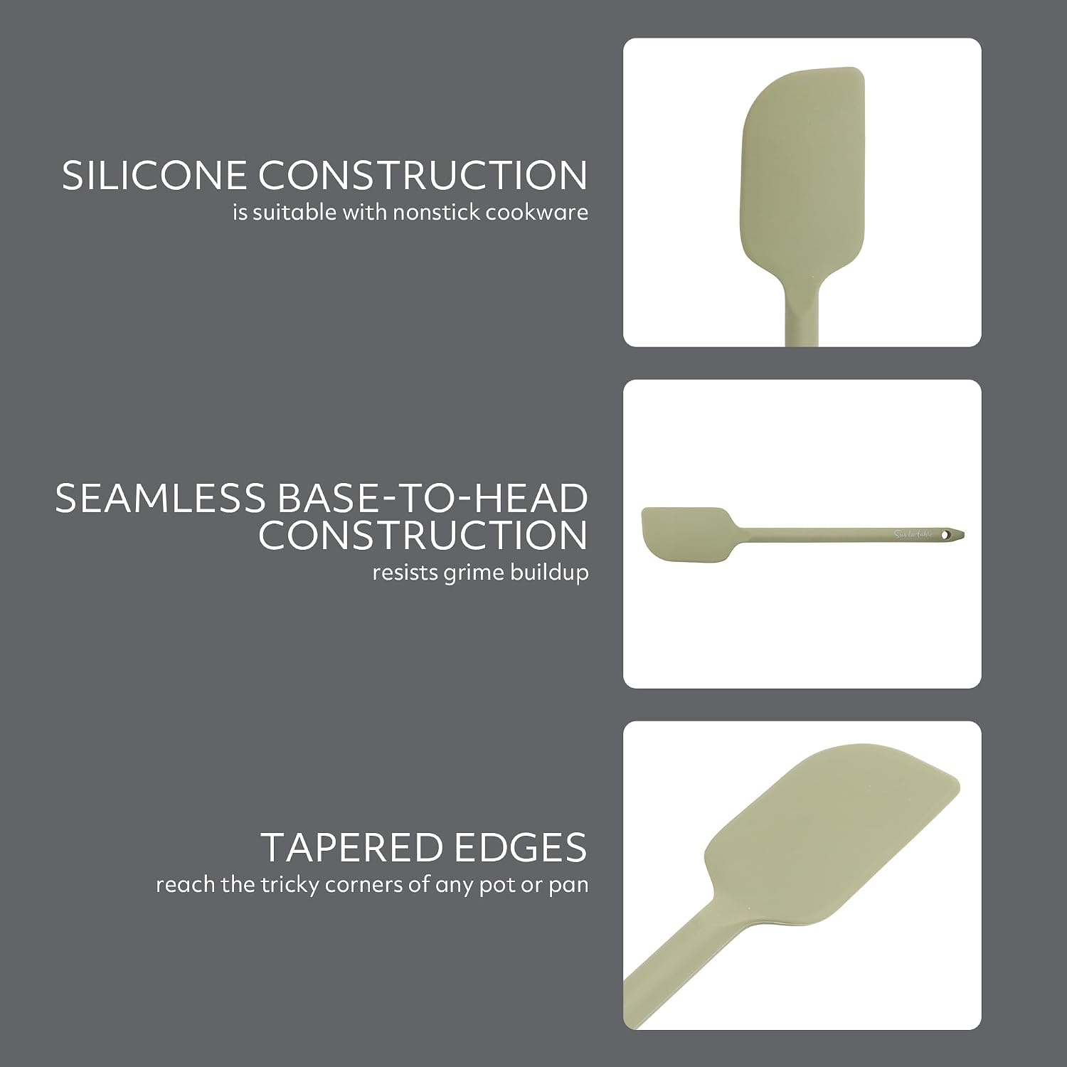 image:imageSur La Table Kitchen Essential Mealcraft Silicone Spatula Juniper GreenJuniper Green Silicone