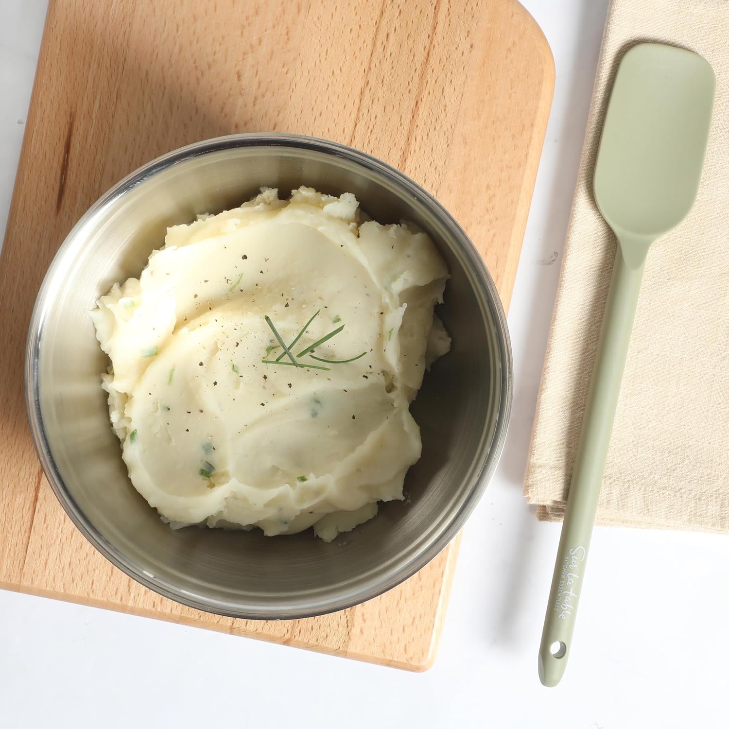 image:imageSur La Table Kitchen Essential Mealcraft Silicone Spatula Juniper GreenJuniper Green Silicone