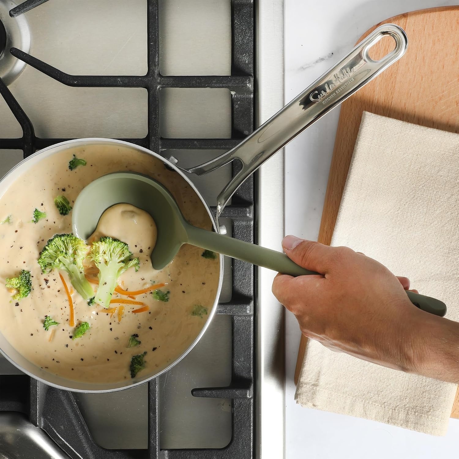 image:imageSur La Table Kitchen Essential Mealcraft Silicone Spatula Juniper GreenJuniper Green Silicone