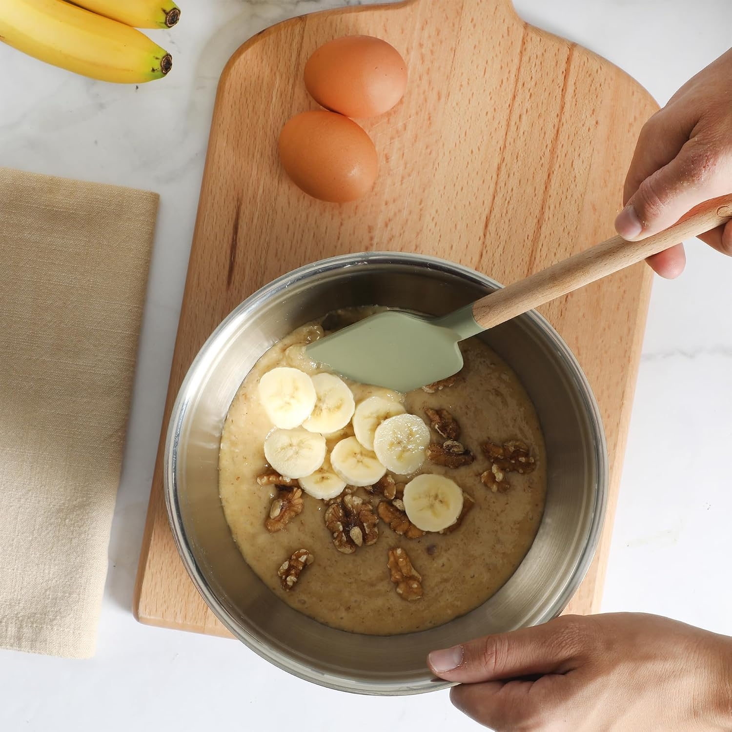image:imageSur La Table Kitchen Essential Mealcraft Silicone Spatula Juniper GreenJuniper Green SiliconeBeechwood