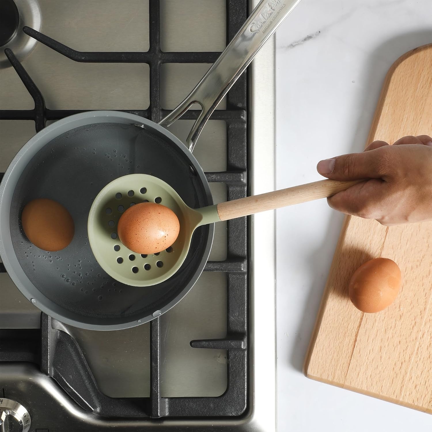 image:imageSur La Table Kitchen Essential Mealcraft Silicone Spatula Juniper GreenJuniper Green SiliconeBeechwood