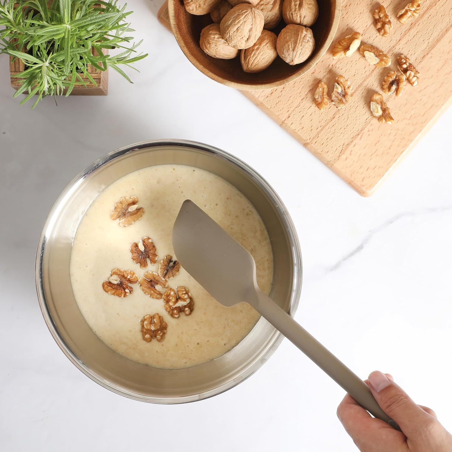 image:imageSur La Table Kitchen Essential Mealcraft Silicone Spatula Juniper GreenTaupe Silicone