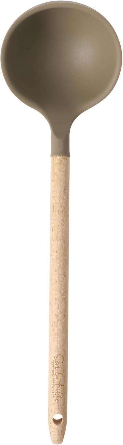 image:imageSur La Table Kitchen Essential Mealcraft Silicone Spatula Juniper GreenTaupe SiliconeBeechwood