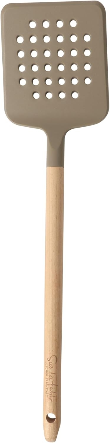 image:imageSur La Table Kitchen Essential Mealcraft Silicone Spatula Juniper GreenTaupe SiliconeBeechwood