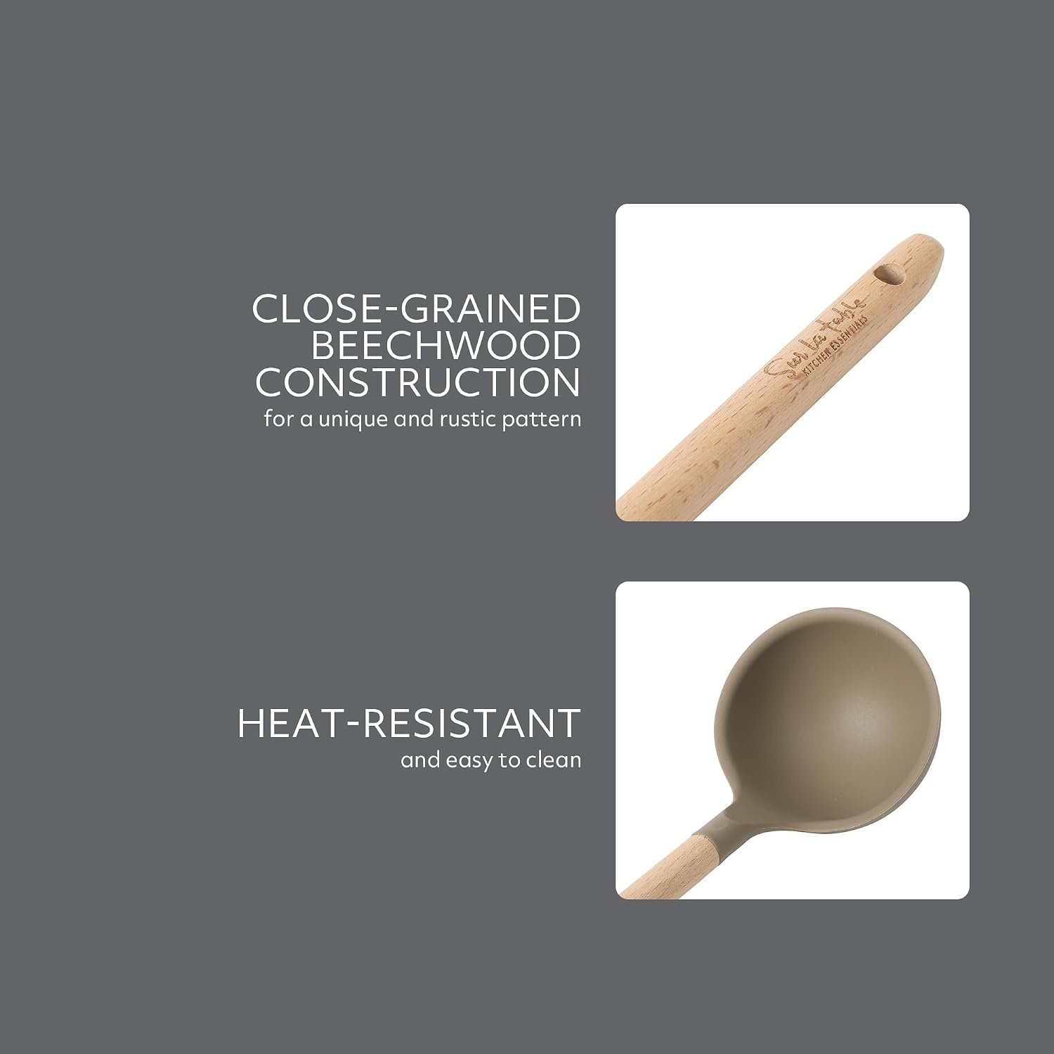 image:imageSur La Table Kitchen Essential Mealcraft Silicone Spatula Juniper GreenTaupe SiliconeBeechwood