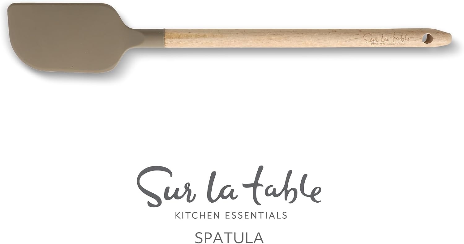 image:imageSur La Table Kitchen Essential Mealcraft Silicone Spatula Juniper GreenTaupe SiliconeBeechwood